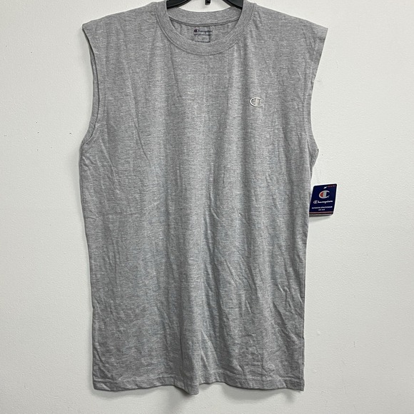 Champion Tank Top Men's Large Tall Sleeveless Heather Gray Crew Neck NWT - Picture 1 of 9
